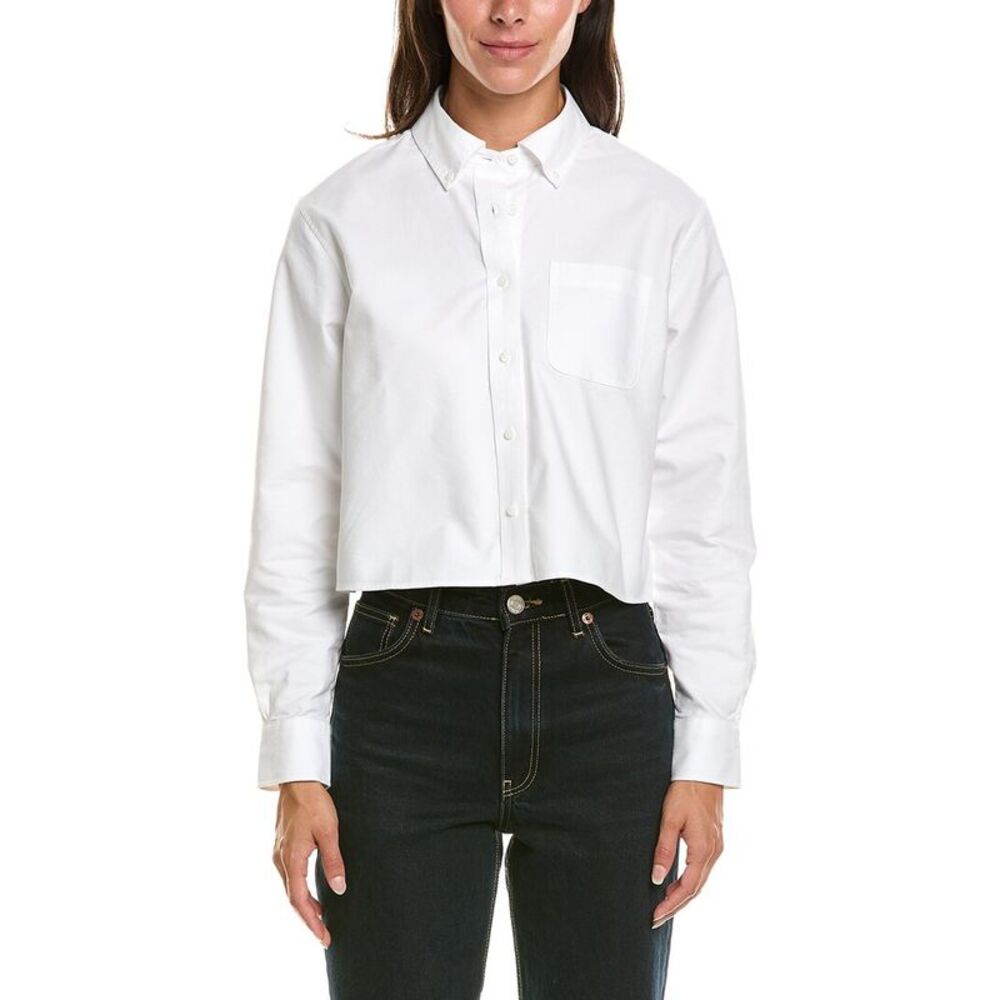 Brooks Brothers Womens  Cropped Shirt, White